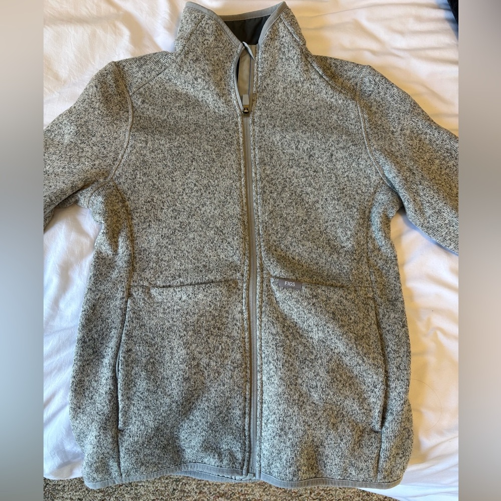 Figs Heather Gray Zip-Up Jacket